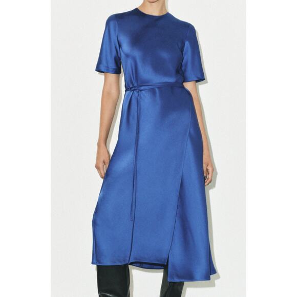 Nwt-Zara-SATIN EFFECT MIDI DRESS ZW COLLECTION-XS